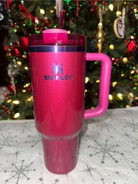 Stanley Hot Pink Metallic Travel Mug with Handle 40oz